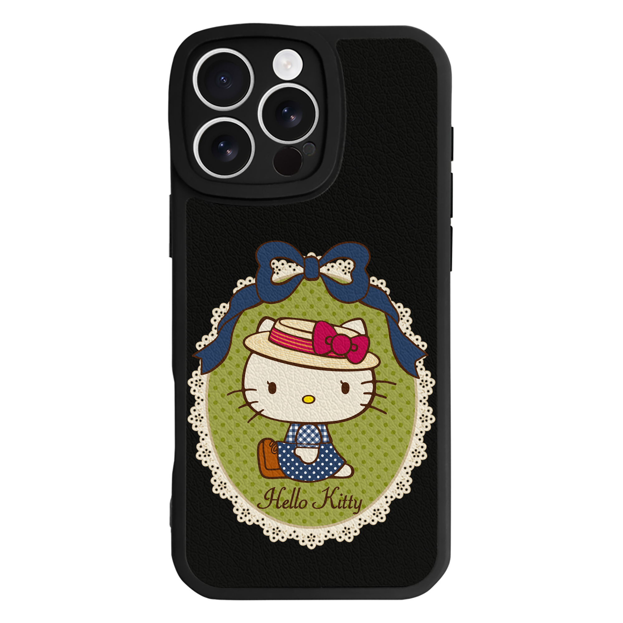 （画像用） Hello Kitty ハローキティ 【iPhone 16シリーズ対応】シリコンスマホケース（レザー調） 材質：シリコン